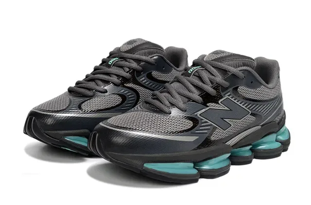 New Balance 9060 Gris Oscuro y Verde Azulado Sneakers Lifestyle 5