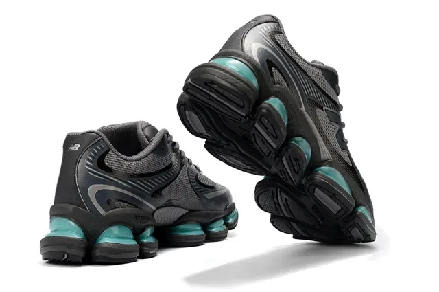 New Balance 9060 Gris Oscuro y Verde Azulado Sneakers Lifestyle 6