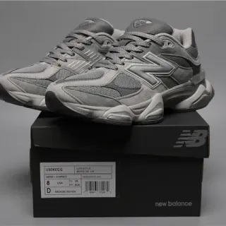 New Balance 9060 Gris Mesh-Suede Sneakers lifestyle