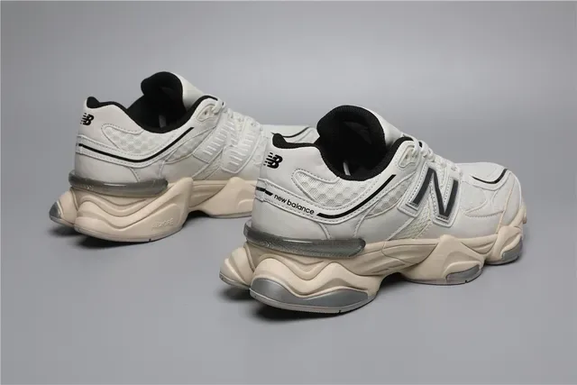 New Balance 9060 Off-White and Black Lifestyle Sneakers 3