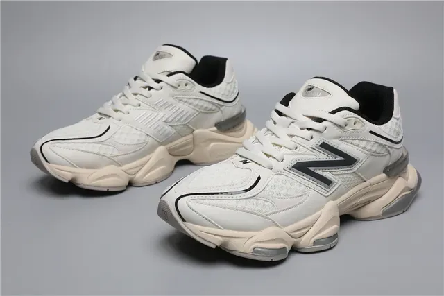 New Balance 9060 Off-White and Black Lifestyle Sneakers 5