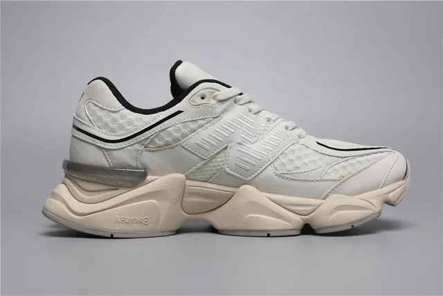 New Balance 9060 Off-White and Black Lifestyle Sneakers 8
