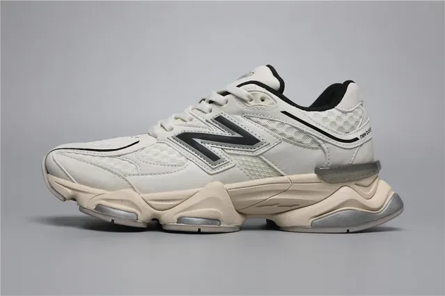 New Balance 9060 Off-White and Black Lifestyle Sneakers 9