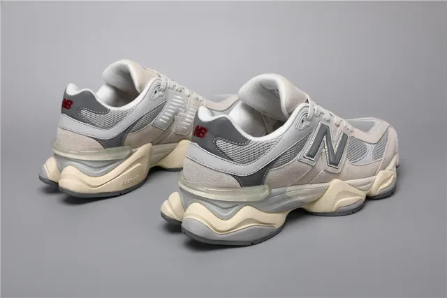New Balance Tênis Lifestyle Bege Cinza Solado Intermediário Camadas Malha E Camurça 3