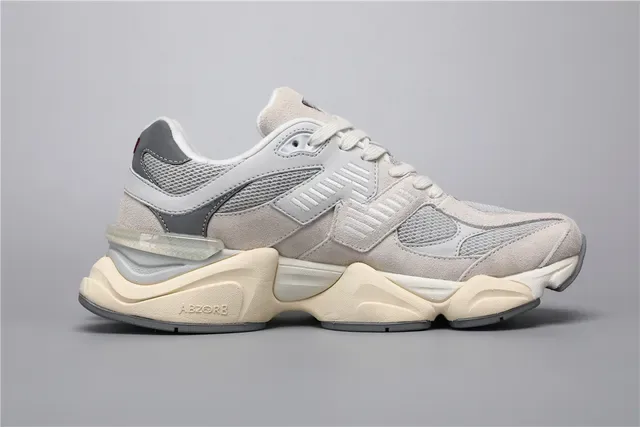 New Balance Tênis Lifestyle Bege Cinza Solado Intermediário Camadas Malha E Camurça 8