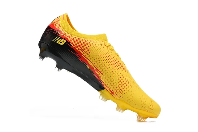 New Balance Furon Amarelo Preto Baixo Corte Upper Sintético Clavos Agressivos Solo Firme Sapatos de Futebol 3
