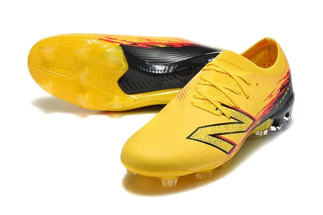 New Balance Furon Amarelo Preto Baixo Corte Upper Sintético Clavos Agressivos Solo Firme Sapatos de Futebol 6
