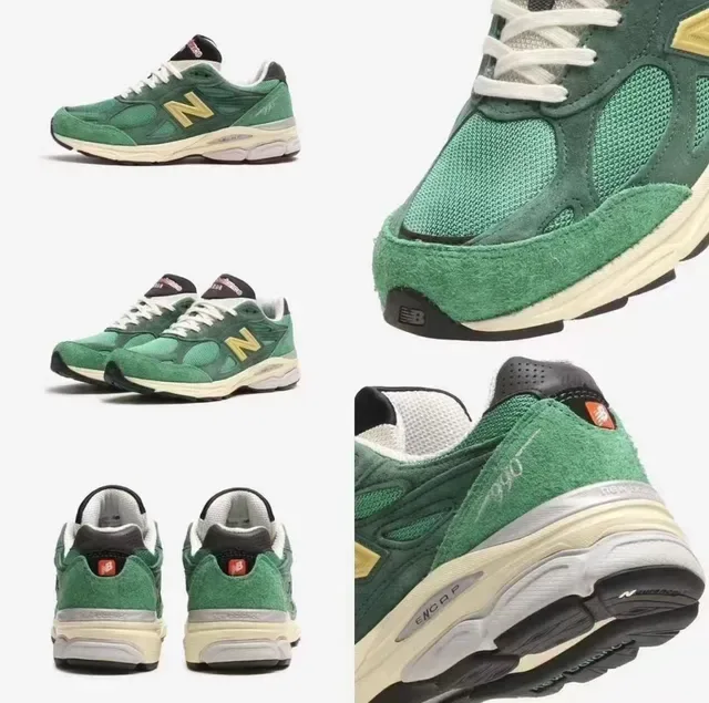 New Balance أخضر أصفر شبكة و سويد أبو علو ENCAP وسط الكعب حذاء أسلوب حياة 3