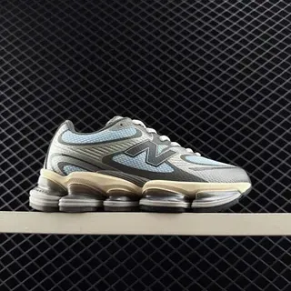 New Balance M2000 ধূসর নীল মেশ ও সিন্থেটিক উপরের হালকা অ্যাকসেন্ট প্যানেল চাঙ্কি স্নিকার