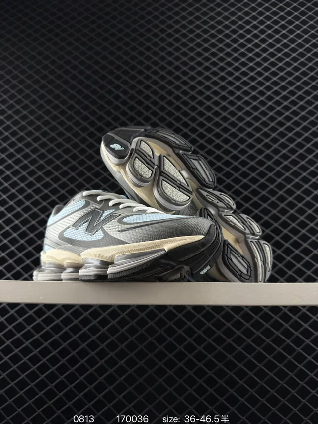 New Balance M2000 灰蓝 网布和合成材质上层 轻微点缀面板 厚底运动鞋 4