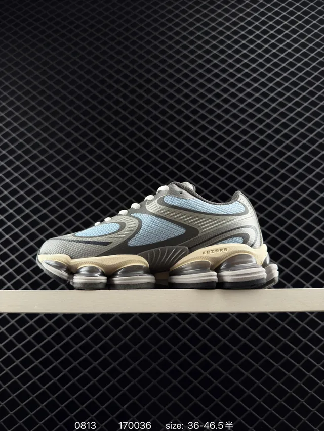 New Balance M2000 灰蓝 网布和合成材质上层 轻微点缀面板 厚底运动鞋 6