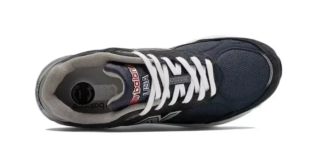 New Balance Navy Gray Mesh And Suede Upper Layered Foam Midsole Lifestyle Sneakers 4