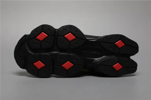 New Balance أصفر أسود كعب سميك شبك وطبقة اصطناعية حذاء أسلوب حياة 6