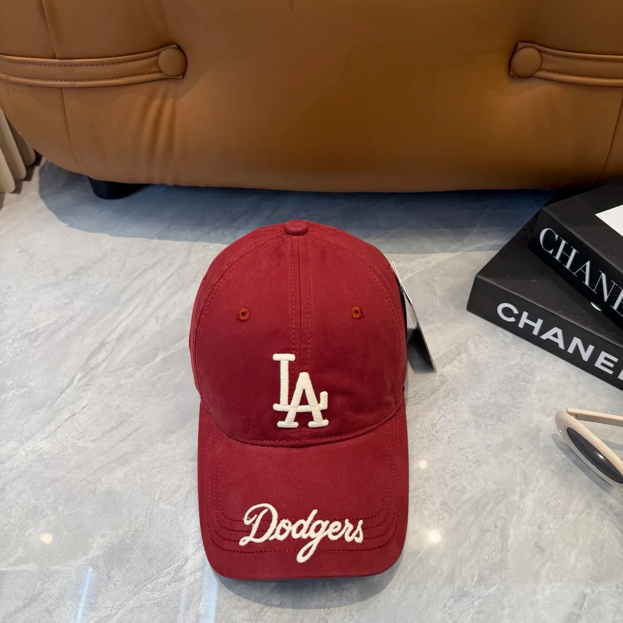 New Era 酒红白立体六面板刺绣标志棒球帽 6