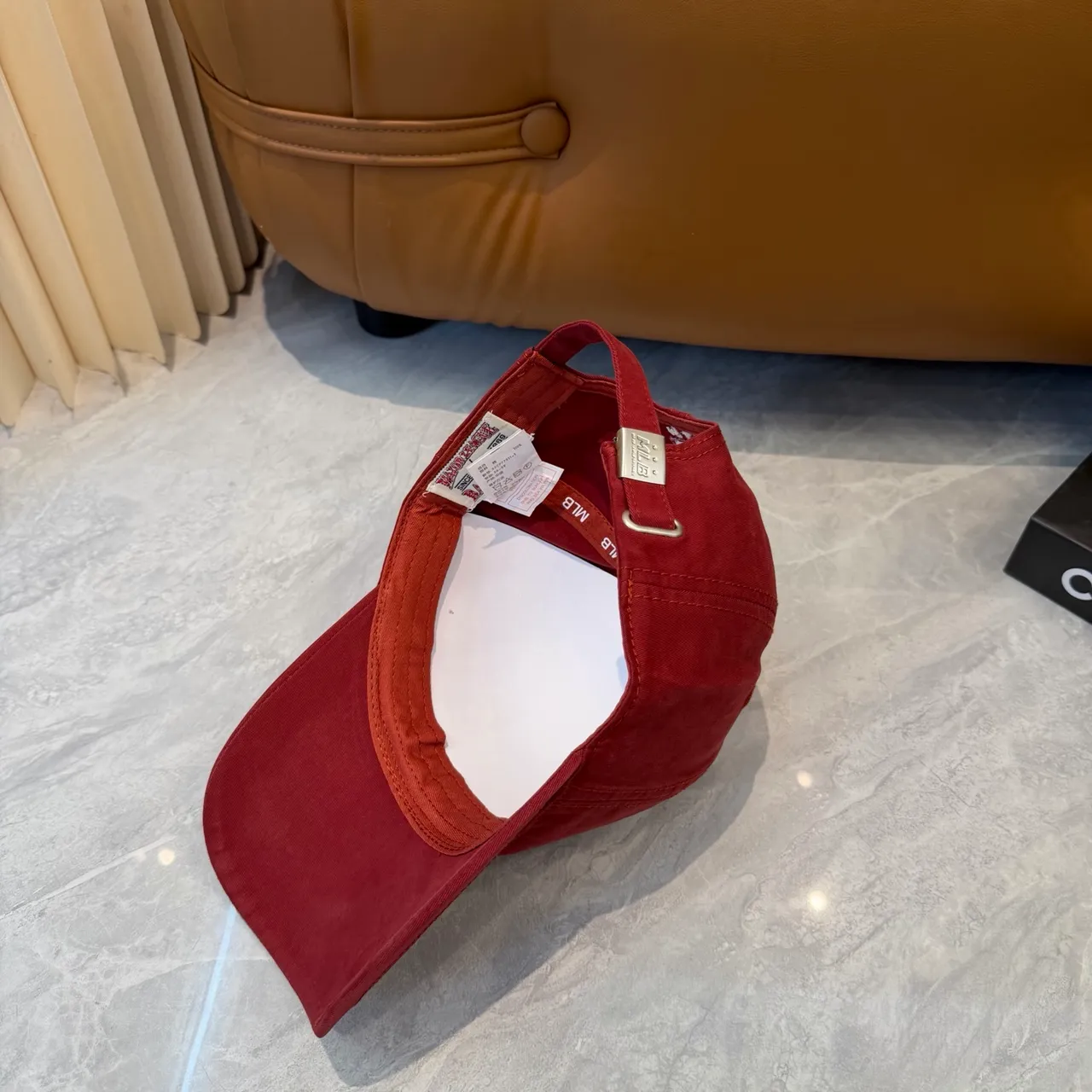 New Era 酒红白立体六面板刺绣标志棒球帽 7