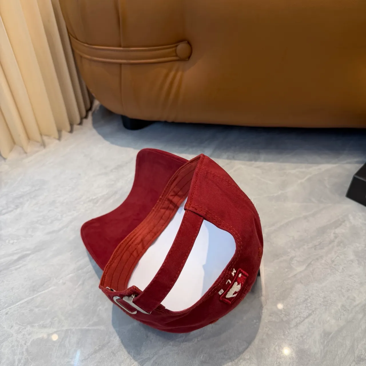New Era 酒红白立体六面板刺绣标志棒球帽 8
