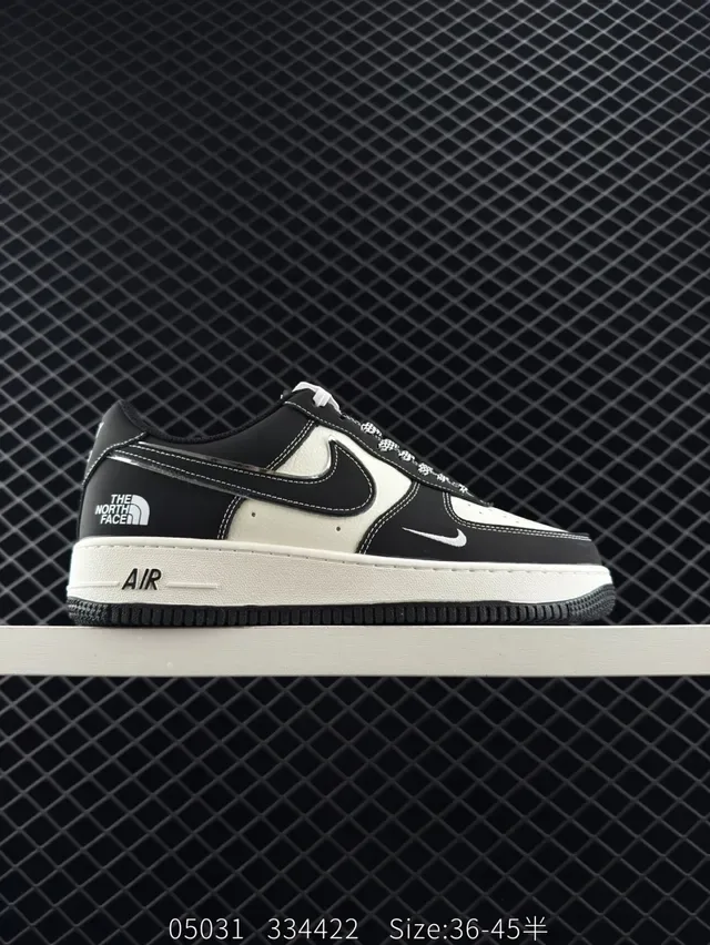 Nike Air Force 1 Black and Off-White Lifestyle Sneakers 8
