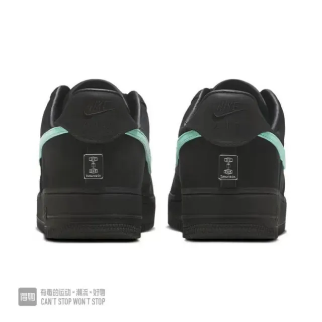 Nike Air Force 1 Noir Vert Low-Top Cuir/Suede Supérieur Sneakers Lifestyle 3