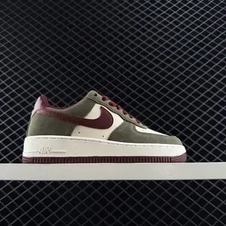 Nike Air Force 1 Low أخضر زيتوني و بورجوندي حذاء رياضي أسلوب حياة