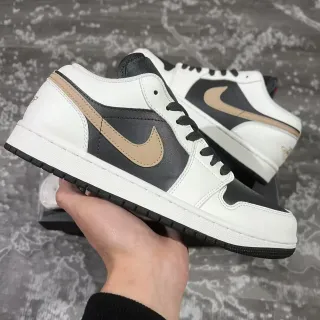 Nike Air Force 1 Low أبيض أسود بيج أحذية رياضية لايف ستايل