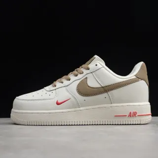 Nike Air Force 1 Off-White Tan Red أحذية رياضية للأسلوب الحياتي