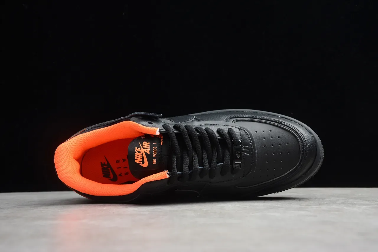 Nike Air Force 1 Platform Black Orange Lifestyle Sneakers 4