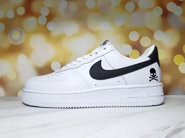 Nike Air Force 1 White and Royal Blue Lifestyle Sneakers 3