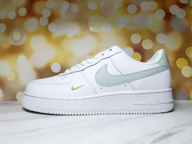 Nike Air Force 1 White and Royal Blue Lifestyle Sneakers 4