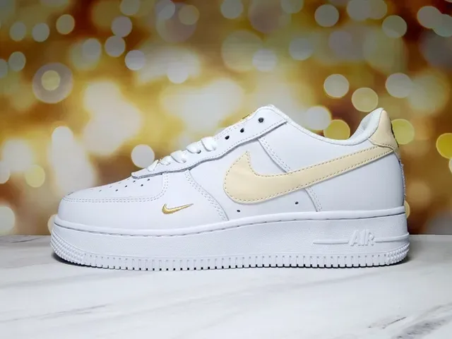 Nike Air Force 1 White and Royal Blue Lifestyle Sneakers 5