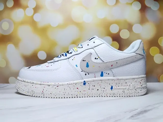 Nike Air Force 1 White and Royal Blue Lifestyle Sneakers 8
