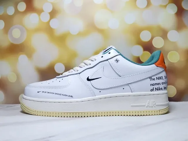 Nike Air Force 1 White and Royal Blue Lifestyle Sneakers 11
