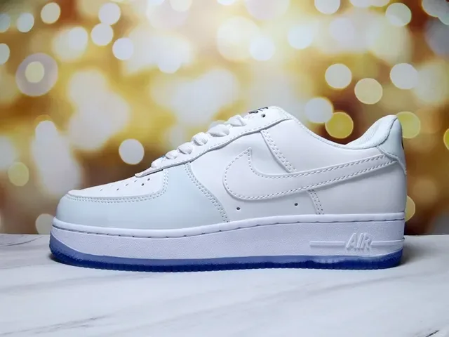 Nike Air Force 1 White and Royal Blue Lifestyle Sneakers 12