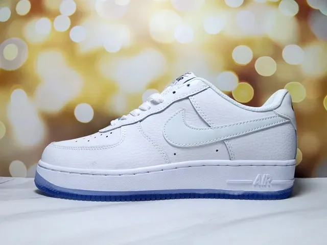 Nike Air Force 1 White and Royal Blue Lifestyle Sneakers 13