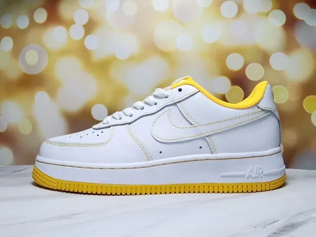 Nike Air Force 1 White and Royal Blue Lifestyle Sneakers 14