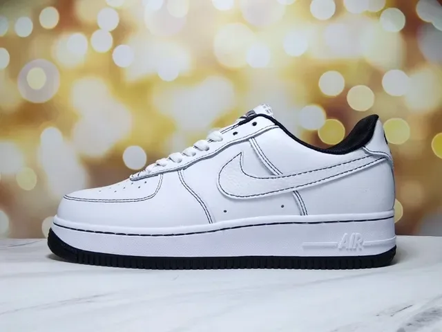 Nike Air Force 1 White and Royal Blue Lifestyle Sneakers 16