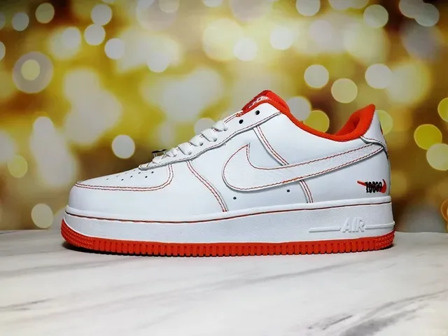 Nike Air Force 1 White and Royal Blue Lifestyle Sneakers 19