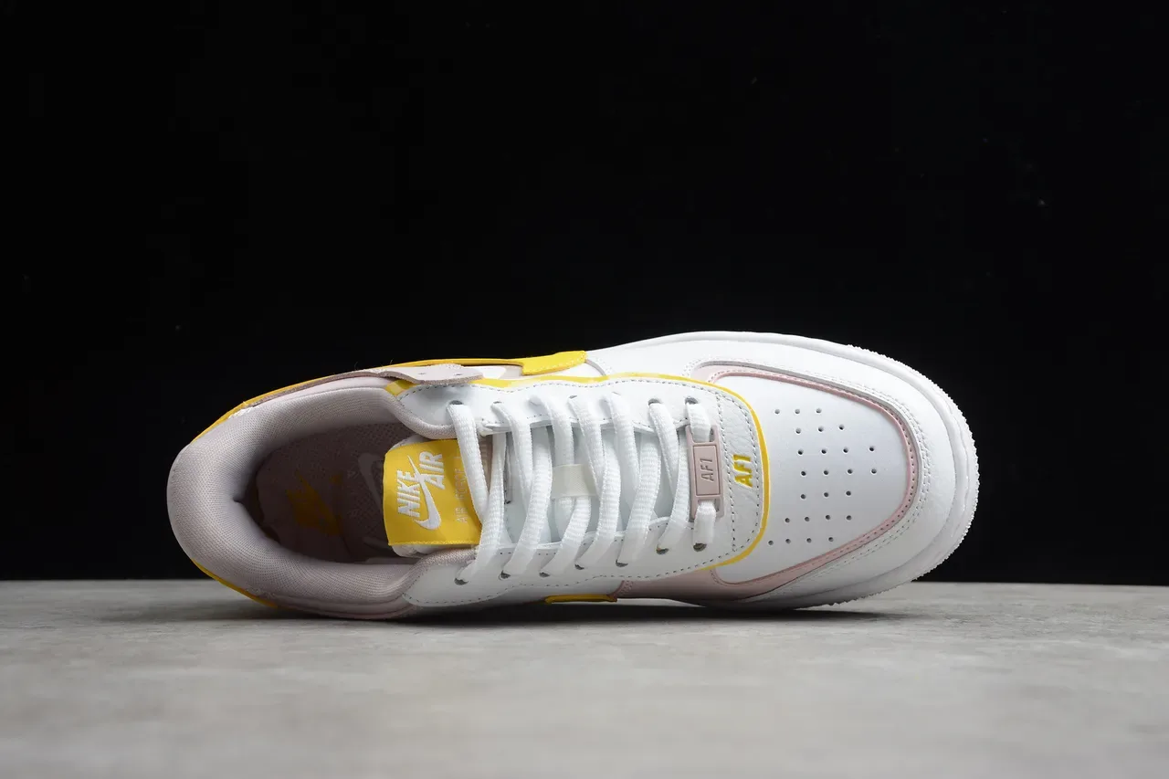 Nike Air Force 1 White and Yellow Lifestyle Sneakers 4