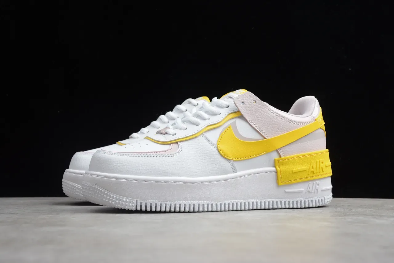 Nike Air Force 1 White and Yellow Lifestyle Sneakers 6
