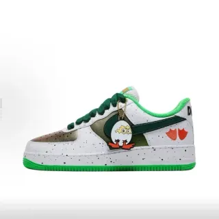Nike Air Force 1 Blanc Vert Tacheté Haut Semelle Caoutchouc Sneakers Lifestyle