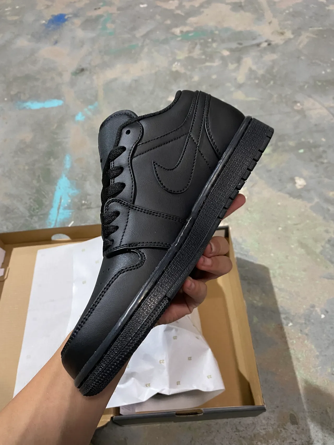 Nike Air Jordan 1 Low All-Black Lifestyle Sneakers 4