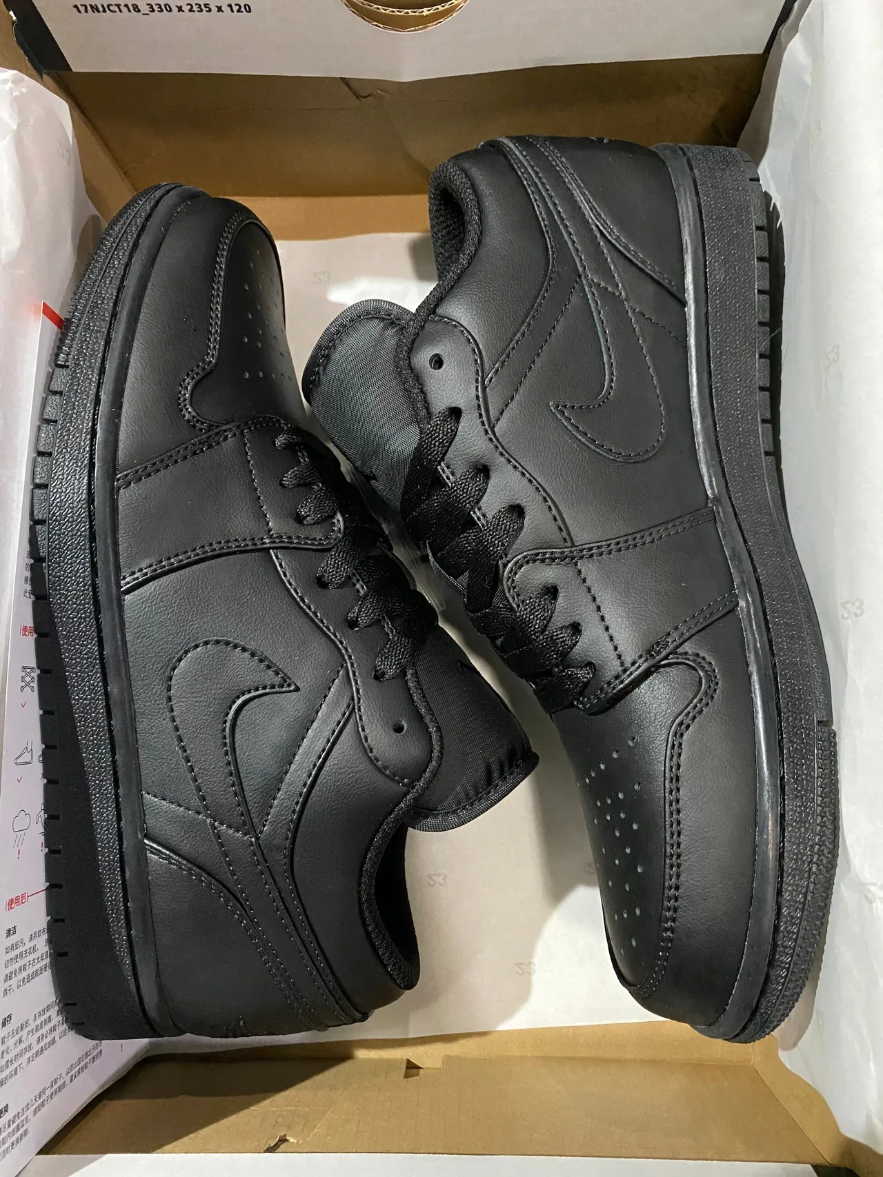 Nike Air Jordan 1 Low All-Black Lifestyle Sneakers 7