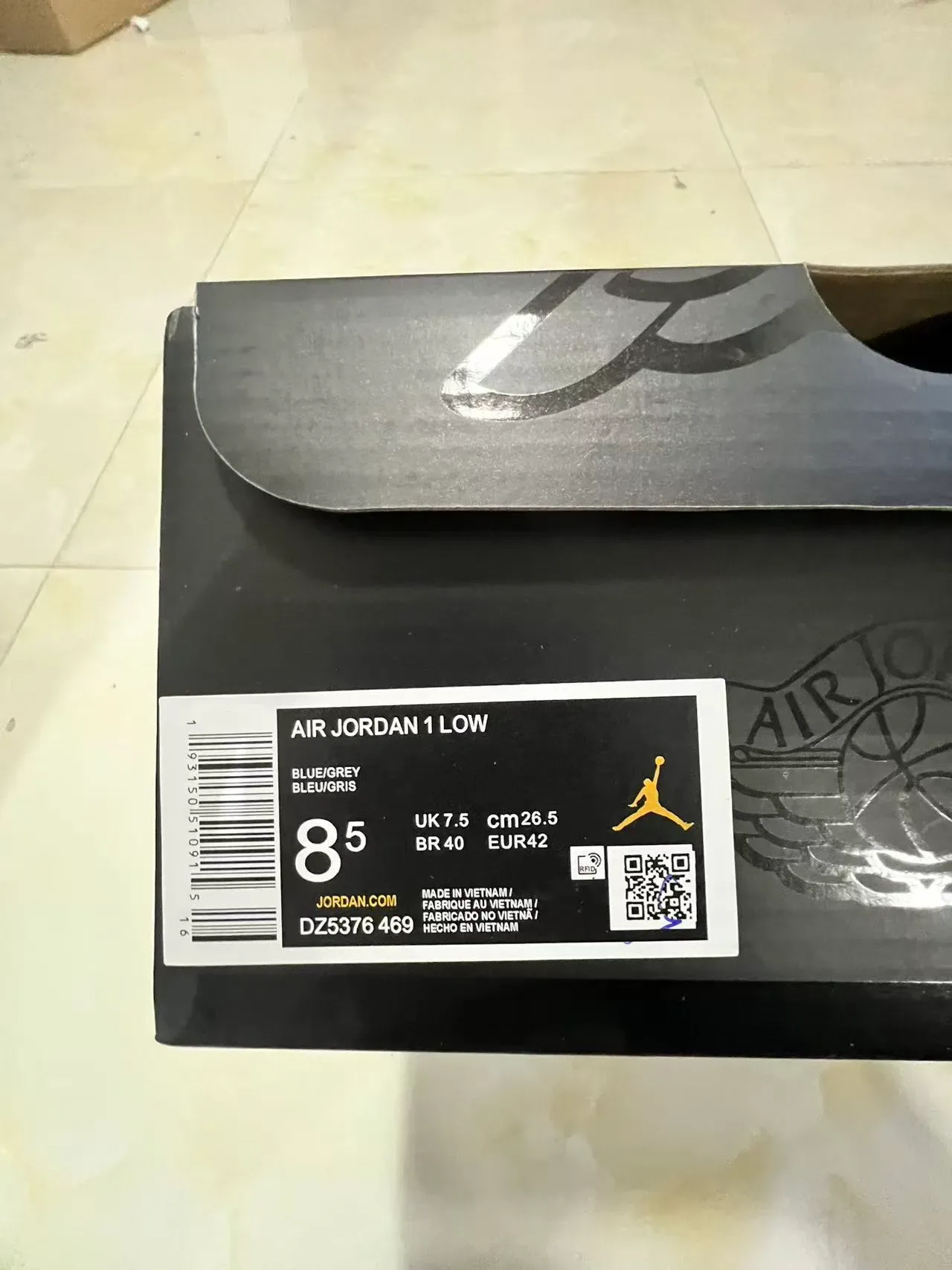 Nike Air Jordan 1 Low Gris Azul Crema Zapatillas Lifestyle 10