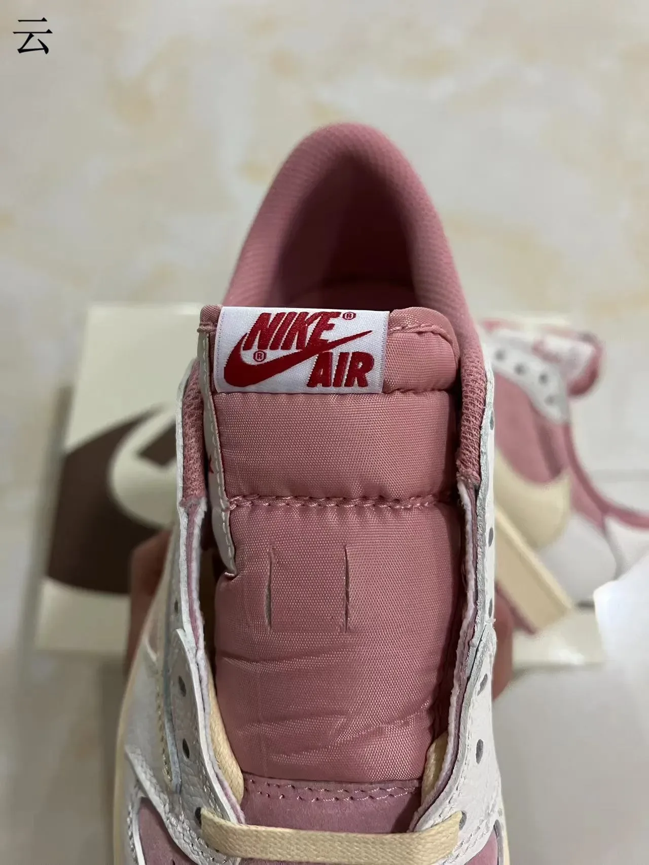 Nike Air Jordan 1 Low Pink and White Lifestyle Sneakers 5
