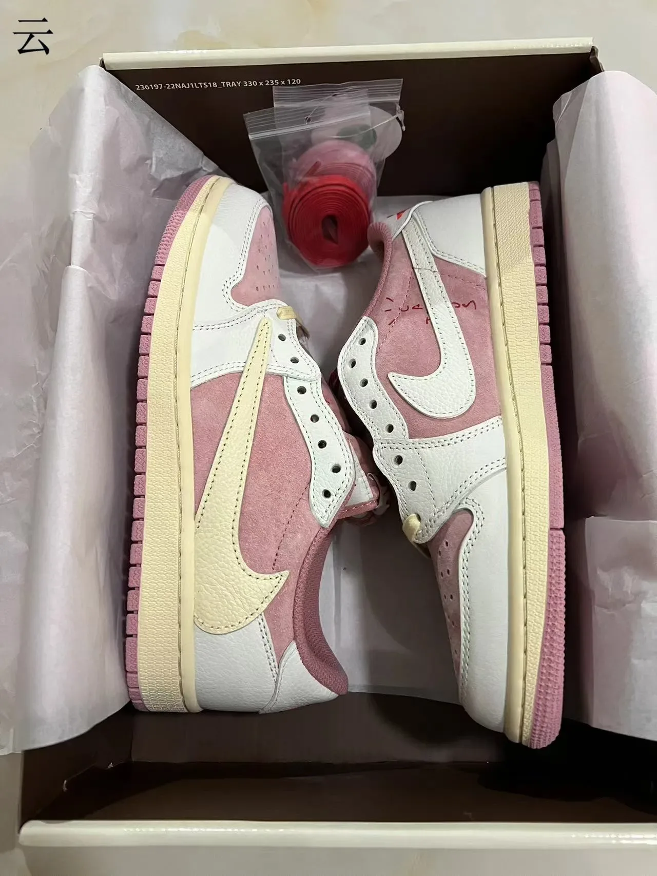 Nike Air Jordan 1 Low Pink and White Lifestyle Sneakers 10