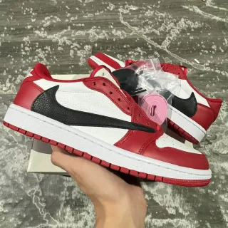 Nike Air Jordan 1 Low Vermelho Branco Preto Tênis Lifestyle