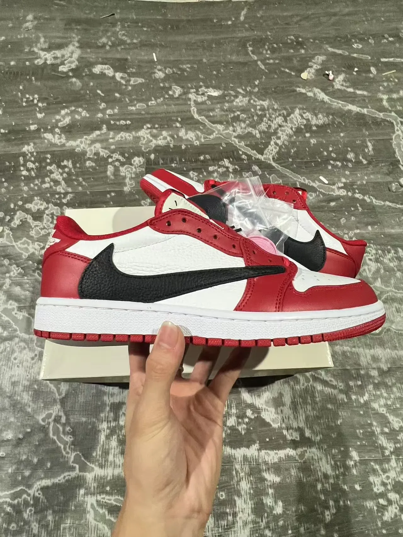 Nike Air Jordan 1 Low Red White Black Lifestyle Sneakers 7
