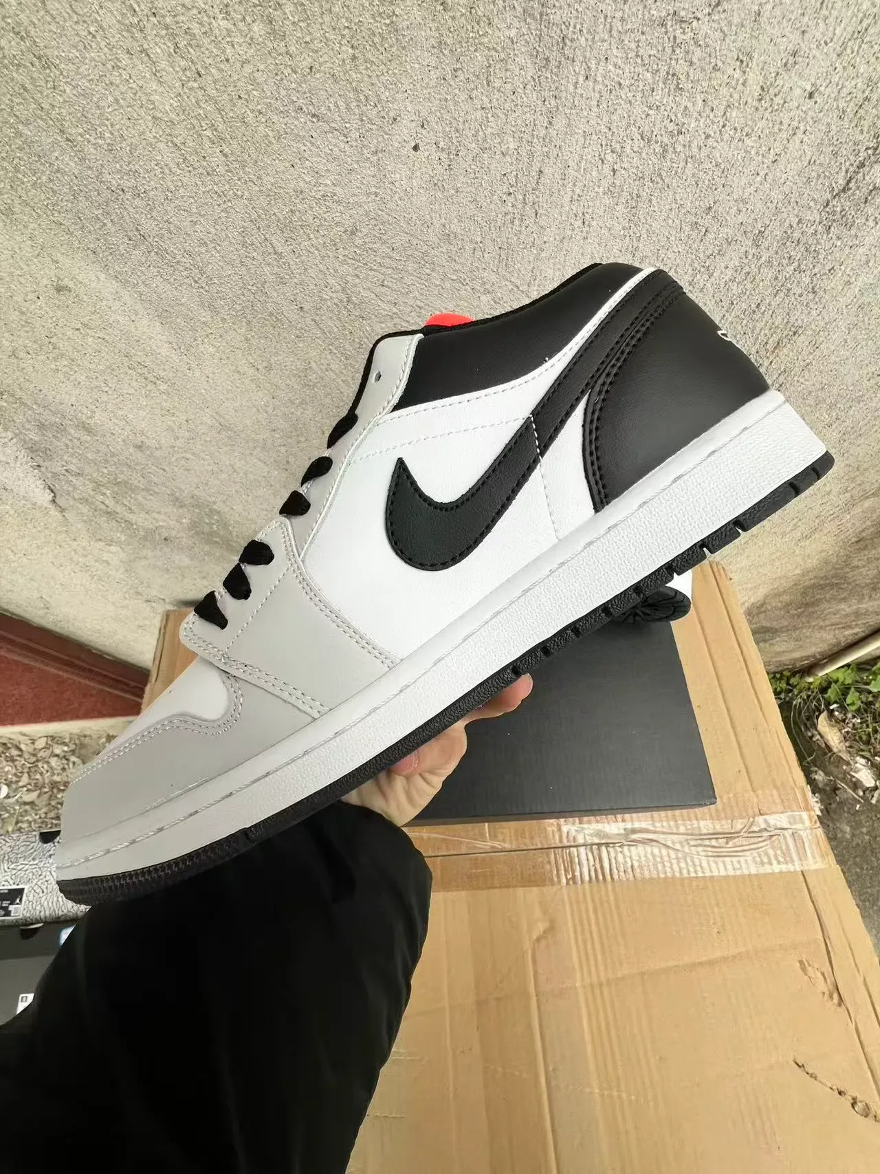 Nike Air Jordan 1 Low White Black Lifestyle Sneakers 5