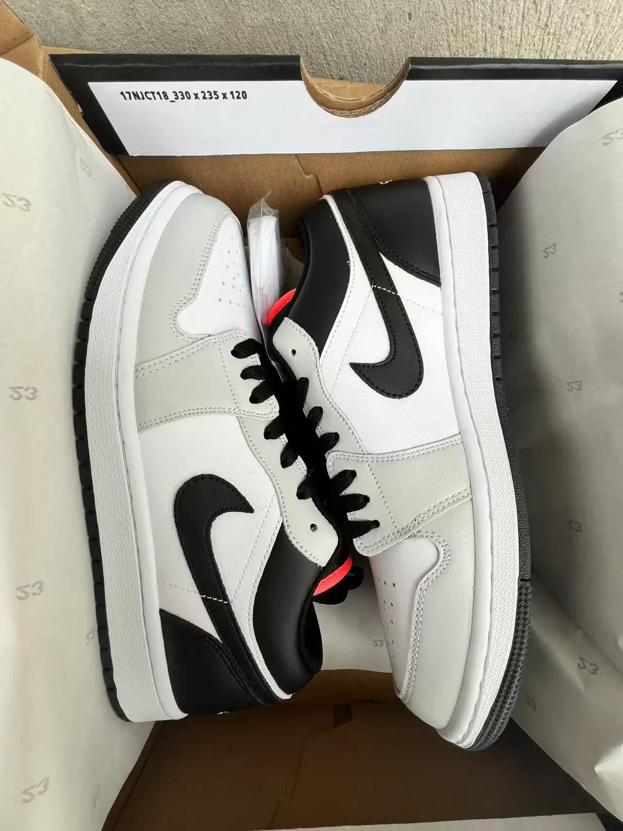 Nike Air Jordan 1 Low White Black Lifestyle Sneakers 9