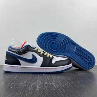 Nike Air Jordan 1 Low White Black Royal Blue tênis lifestyle