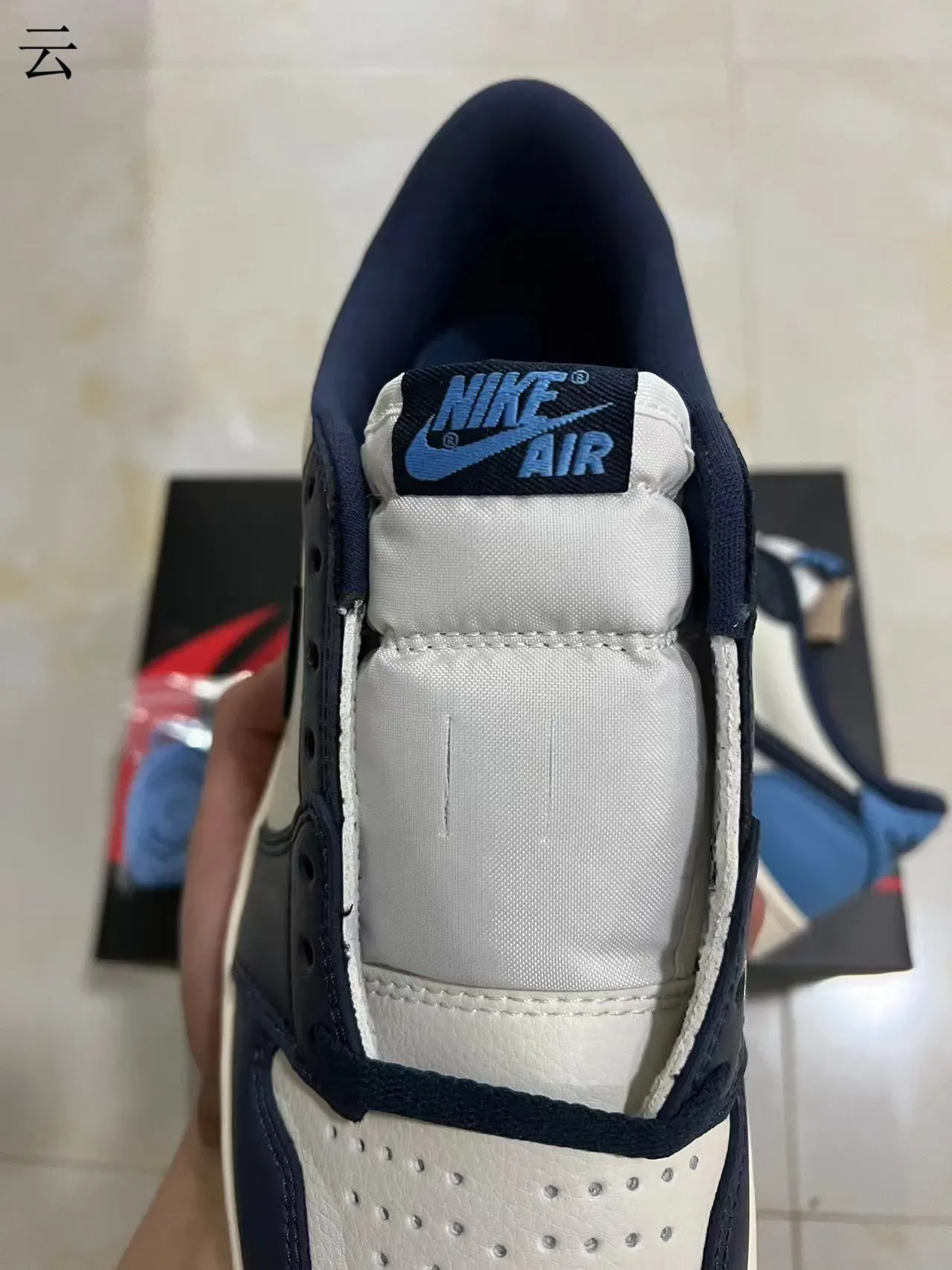 Nike Air Jordan 1 Low White Navy Blue Light Blue Lifestyle Sneakers 4